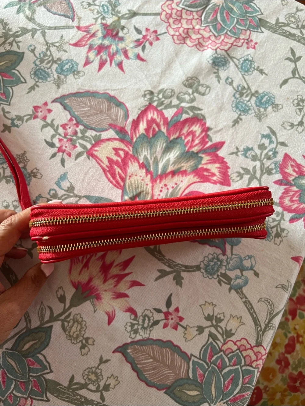 Red Women's Zip-Around Wristlet Wallet